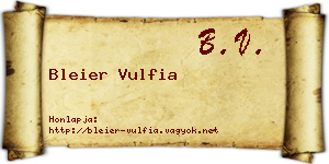 Bleier Vulfia névjegykártya